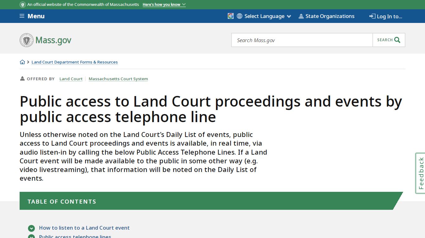 Public access to Land Court proceedings and events by public access ...