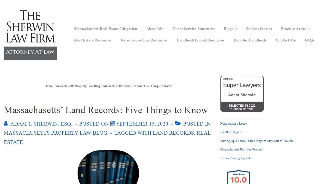 Massachusetts' Land Records: Five Things to Know - Sherwin Law Firm